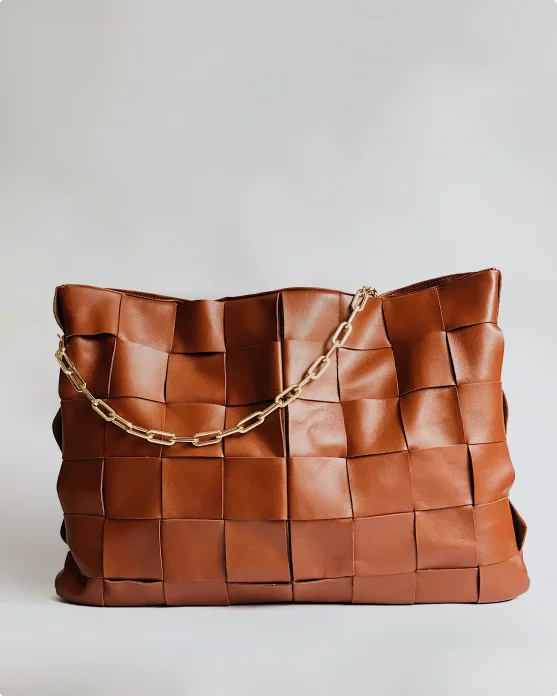 Borsa in vera pelle color pesca cioccolato29:115 30:118